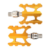 Maxbell 2Pcs Aluminum Body Folding Bike Pedals Road Bike Platform Cycle Replacement Gold
