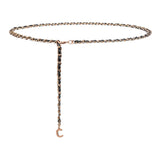 Maxbell Fashion Waist Chain Belt Adjustable for Clothes Accessories Beach Women gold black