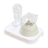 Maxbell Tilted Cat Food Bowl Pet Feeder Waterer Food Feeding Dog Bowl Drink Fountain Gray White