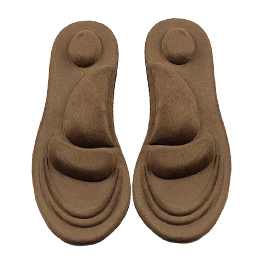 Maxbell 4D Soft Sponge Pain Relief Women Foot Massage Arch Insoles Shoe Insert Brown