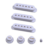 Maxbell Single Coil Pickup Cover Crontrol Knob Tip for Electric Guitar  White