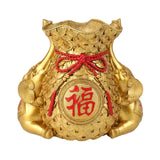 Maxbell Resin Chinese Lucky Bag Blessing Bag Sculpture Desktop Ornament Exquisite Aureate Vase