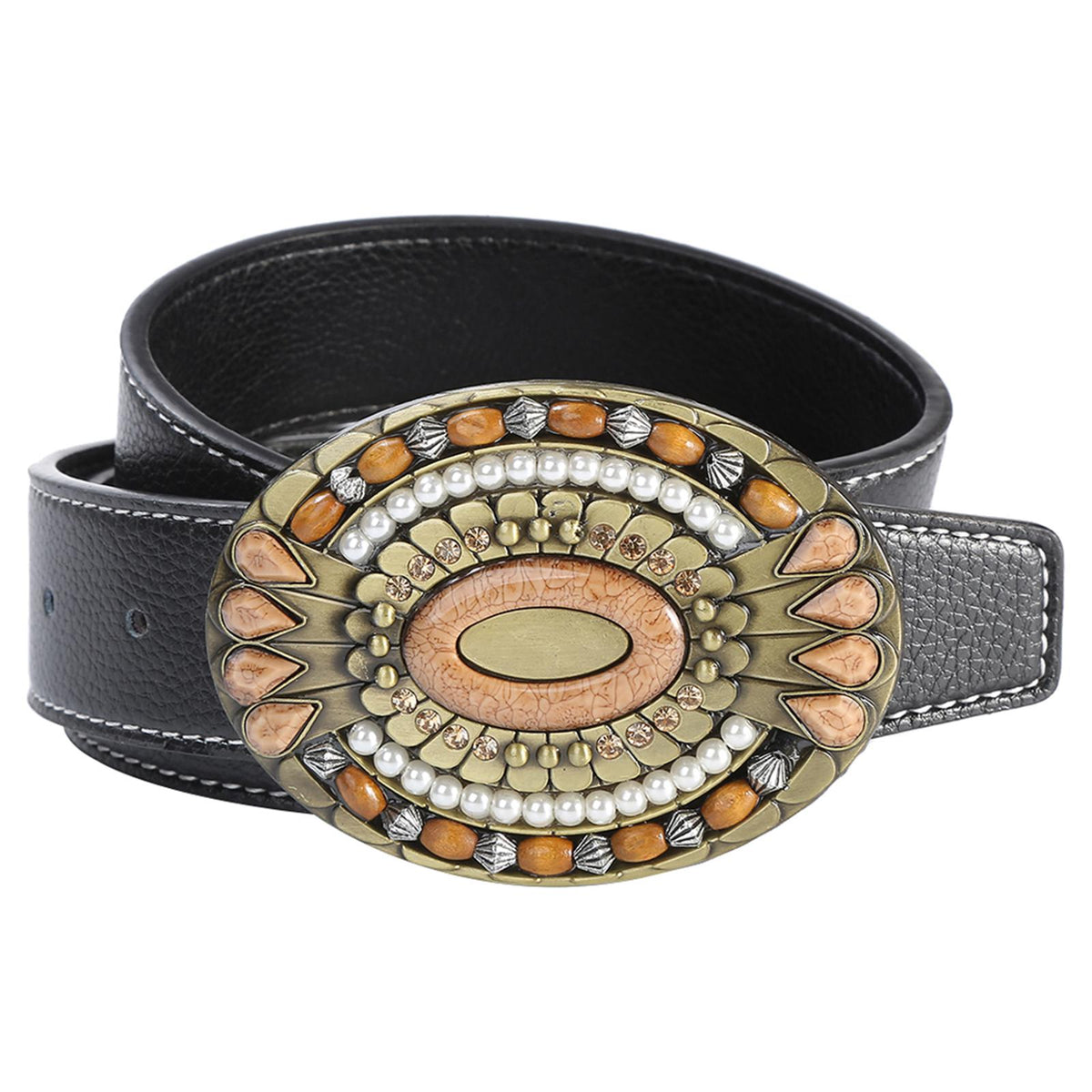 Maxbell Casual Men PU Leather Belt Jeans Designer Belt Pants Waistband Waistbelt Black