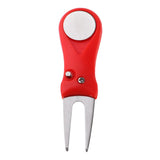 Maxbell Pitch Repair Divot Switchblade Tool Golf Ball Marker Groove Cleaner Red