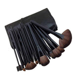 Maxbell Makeup Brush Sets with Roller Bag Shadows Brush Powder Brush for Women Gifts Black