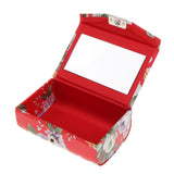 Max Leather Lipstick Lip Gloss Case Storage Box Makeup Holder with Mirror Red