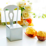 Max 12Pcs Chair Shape Paper Gift Box Wedding Party Candy Decorative Box Silver