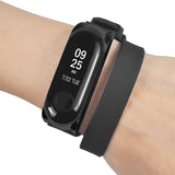 Max Xiaomi Mi Band 3 Buckle Metal Shell Long Belt for 2 Circle Wrist Strap Black