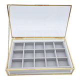 Maxbell Jewelry Box Portable Storage for Earring Decoration Travel 12 grids