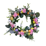 Maxbell Artificial Easter Wreath 45cm Photo Prop for Indoor Outdoor Outdoor Outside Pink Series