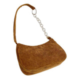 Maxbell Women Dumpling Bun Schoolbag Shopping Bag Wallet Flannel Shoulder Bag Brown