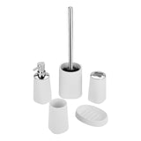 Maxbell 5Pcs Bathroom Sets Toothbrush Holder Cup Soap Dish for Dormitory Home Office White