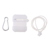 Max Silicone Protective Cover Case with Anti-Lost Strap for Apple AirPods White