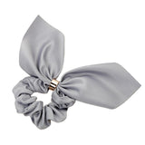 Max Maxb Women Girls Bowknot Hair Scrunchies Solid Hair Ties Bands Accessories Gray