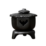 Maxbell Antique Incense Burner Centerpiece Gift Censer for Patio Desktop Garden Black