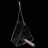 Max Clear Acrylic Bird Feeder Food Box Anti-scatter Parrot Feeder Triangular