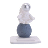 Maxbell Desktop Phone Holder Astronaut Figurine Tablet Holder Stand Spaceman Bracket Silver