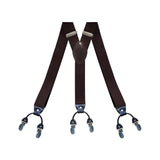 Maxbell Casual Men Women Suspenders Clip Buttons Back Belt Unisex Adults Heavy Duty Brown