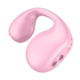 Maxbell 1 Piece Ear Clip Wireless Headset Portable HiFi Sound for Driving Business Pink