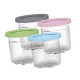 Maxbell 4Pcs Freezer Food Storage Tubs with Silicone Lid for Kitchen Restaurant