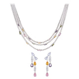 Maxbell Layered Necklaces Earring Set Beautiful Shiny Fashion for Party Summer Women
