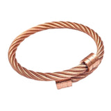 Maxbell Steel Twisted Wire Cuff Bangle Bracelet Hip Hop Bracelet Rose Aureate