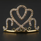Max Princess Crystal Crown Mini Tiara with Comb Headpiece Jewlery Gold