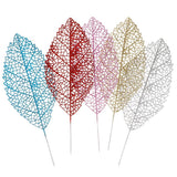 Max 5pcs Artificial Hollow out Leaves Picks DIY Crafts Christmas Tree Decor