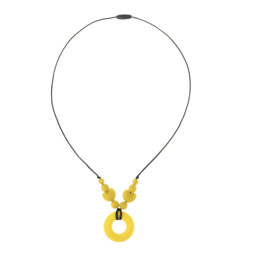 Maxbell Neonatal Toys with Baby Molars Necklace Great Gift for Baby yellow