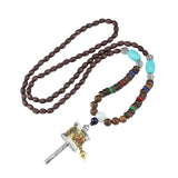 Maxbell Long Pendant Necklace Amulet Prayer Wheel Charms Chain for Valentines Gift