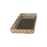 Maxbell Cosmetic Storage Candy Trinket Elegant Design Tray for Dresser Wedding Party aureate and s