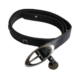 Maxbell Women Leather Belt Oval Metal Buckle Unisex Punk Waist Belt Ladies Belts