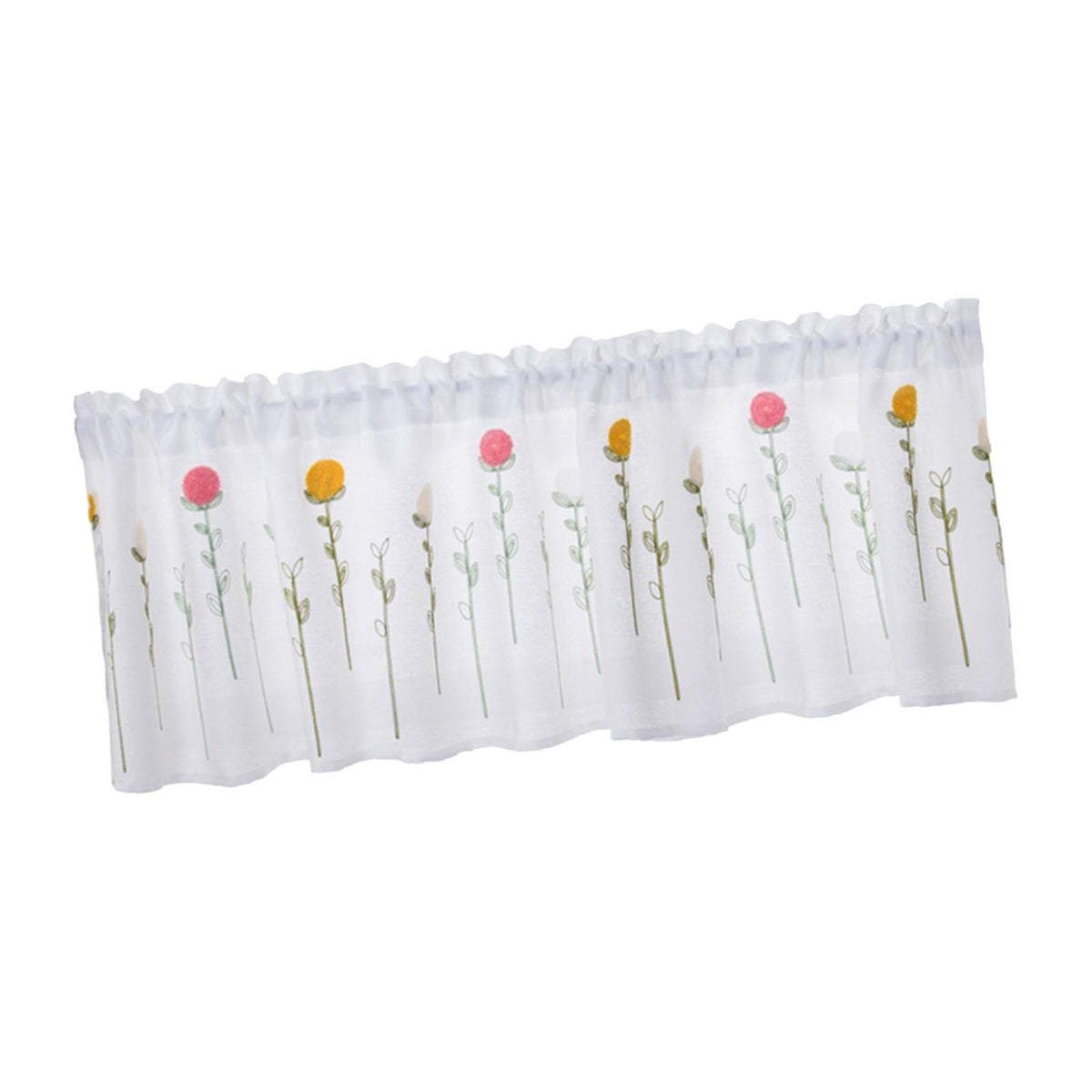 Maxbell Rod Pocket Short Curtain Drapes Short Curtains for Small Window Door Bedroom Flower 132cmx46cm