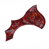 Maxbell Guitar Pickguard Flower Bird Shell for 41 inch Right Handed Folk Guitar