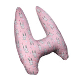 Maxbell Car Back Seat Travel Pillow Provides Head and Body Support Sleeping Pillow Pink Rabbit