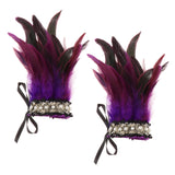 Maxbell Gothic Plush Wrist Cuffs Bracelets Steampunk 1 Pair for Brazil Rave Women purple