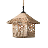Maxbell Industrial Woven Pendant Light Classic Geometric Shape Hanging Light Fixture Style C