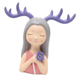 Max Wing Girls Antlers Statues Sculpture Figurine Tabletop Ornaments Purple