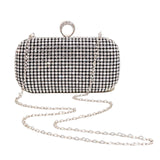 Maxbell Rhinestone Evening Bag with Detachable Chain Party Prom Bridal Purse Durable
