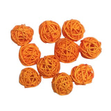 Max 10pcs 3cm Wicker Rattan Balls Xmas Wedding Party Decorative Crafts orange