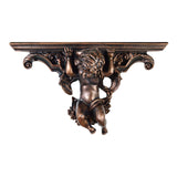 Maxbell Wall Mounted Shelf Ornate Shelves Resin Angel Statue Shelf for Wall Decor Brown