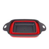 Maxbell Kitchen Foldable Strainers Over The Sink Vegetable/Fruit Colanders Strainers Big Red