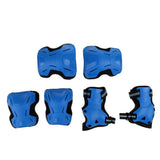 Max 6Pcs Skateboard Protective Pad Gear Knee Elbow Pad Wrist Guard Set S Blue