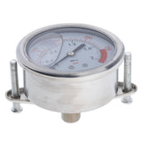 Maxbell Pressure Gauge, Stainless Steel Case, Liquid Filled, Back Mount 0-300psi