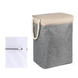 Maxbell Dirty Laundry Basket with Handle Washing Basket for Closets Travel Organizer Light gray