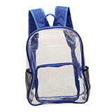Maxbell PVC Clear Backpack Book Bag Hiking with Pocket Workplace Transparent Bag Blue