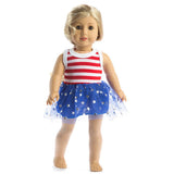 Max Stylish Christmas Dress Lace Skirt Garment For 18inch Dolls