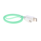 Maxbell Fashion LED Light Micro USB Data Cable Charging Cord For Android  green