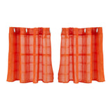 Max Window Voile Sheer Curtain Valance Tiers Orange 74x90cm