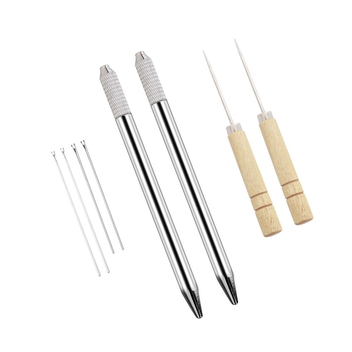 Maxbell Durable Doll Hair Rooting Tool with Aluminum Handle Holders Supplies Awls Style C